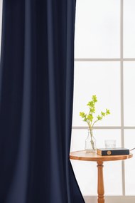 Sötétkék OXFORD függöny 140x250 cm Felfüggesztés: Hullámos sínszalag
