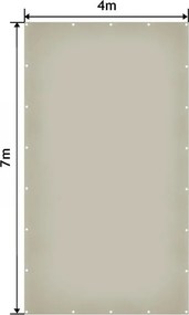 JAGO Takaróponyva 650 g/m² alumínium szem 4 x 7 m szürke