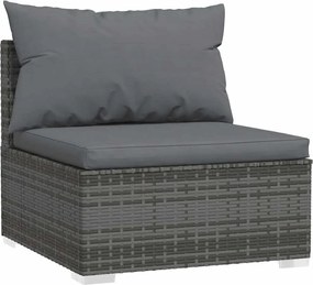 5 részes szürke polyrattan kerti ülőgarnitúra párnákkal