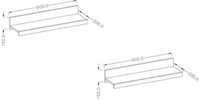 Polcok (2 db.) Indiko Typ 01 (schiefer). 1108208