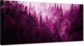 Vászonkép 115x55 Tájkép Rózsák Hegyek Köd