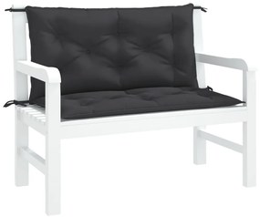 2 db fekete oxford szövet kerti padpárna 100 x 50 x 7 cm