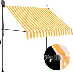 vidaXL fehér-narancssárga kézzel kihúzható LED-es napellenző 100 cm