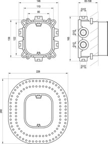 Ravak X070139 - Beépítőtest R-BOX VARI falba süllyeszthető csaptelepekhez 13,9x14,6 cm