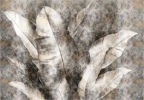 Fotótapéta Elegancia Monster levelek bézs és beton árnyalatokban 312x219+ragasztó