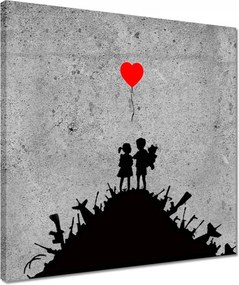 Vászonkép 40x40 Gyerekek egy halom fegyveren