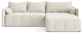 Bézs kinyitható-tárolóhelyes sarokkanapé (jobb oldali-heverő résszel) Moku – Makamii