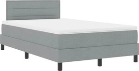 vidaXL Boxrugós ágy matracmal leddel Világosszürke 120 x 190 cm szövet