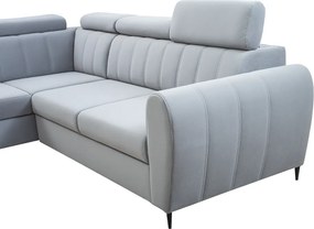 Kinyitható ülőgarnitúra, világosszürke, balos, KORIO L