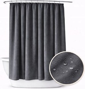 Fürdőszobai függöny 150x230 vízálló grafit zuhany béka alagút