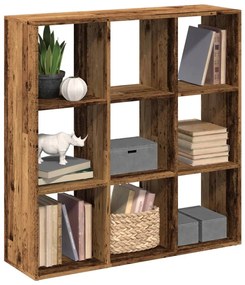 antik fa színű fa térelválasztó könyvespolc 102x29x103,5 cm