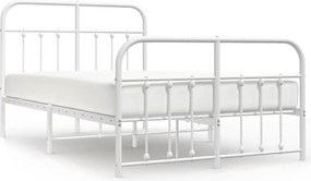 vidaXL fehér fém ágykeret fej- és lábtámlával 120x200 cm