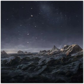 Poszterek 140x140 Éjszakai csodálatos hegyek