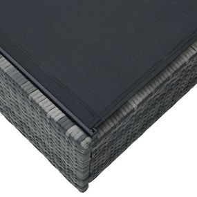 Napozóágy Szürke 60x200x27 cm Polirattan
