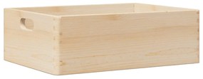 Fa doboz fogantyúkkal 40x30x13 cm tömör fa fenyő