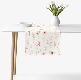 Goldea teflonbevonatú asztali futó - rózsaszín virágok 35x140 cm