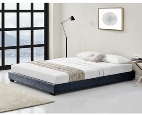 [corium] Kárpitozott ágy lenvászon ágy ágykeret ágyráccsal 180x200 cm sötétszürke