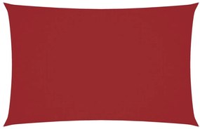 piros téglalap alakú oxford-szövet napvitorla 2,5 x 5 m