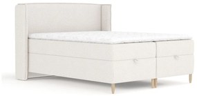 Krémszínű ágyneműtartós boxspring ágy 160x200 cm Monpelli – Maison de Rêve