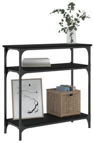 fekete szerelt fa tálalóasztal 75x29x75 cm