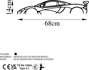Mclaren fém fali dekoráció, 68×14 cm