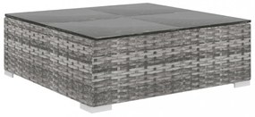 6 részes szürke polyrattan kertibútor-garnitúra párnákkal