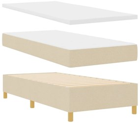 Box Spring Ágy Mattal és Pad Krém 90x190 cm Szövet