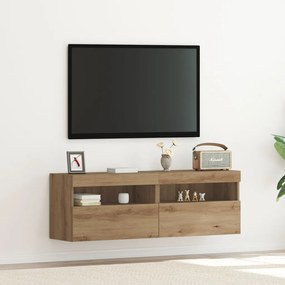 LED világítással rendelkező TV faliszekrények 2 db Artisan tölgy 60x30x40 cm