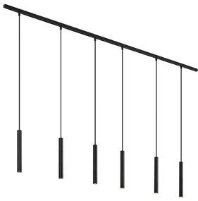 Modern sínrendszer 6 függőlámpával fekete 1 fázisú - Slimline Keno