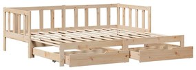 kihúzható heverő fiókokkal matrac nélkül 90 x 190 cm