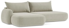 Bézs kinyitható sarokkanapé (bal oldali-heverő résszel) Hale – Makamii