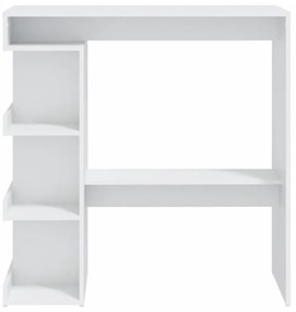 fehér szerelt fa bárasztal tárolópolccal 100 x 50 x 101,5 cm