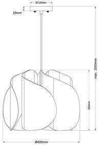 Fabas Luce 3672-40-132 - Csillár zsinóron PEVERO 1xE27/40W/230V fa