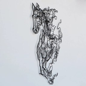 Fém fali dekoráció, horse, 18x98 cm