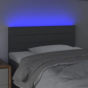 sötétszürke szövet LED-es fejtámla 100x5x78/88 cm