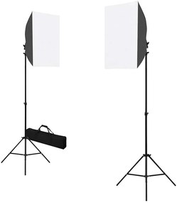 vidaXL 2 db fekete acél professzionális stúdiólámpa 40 x 60 cm