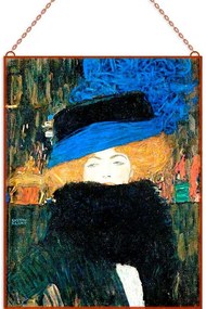 Klimt-Színes hajú hölgy üvegkép, falikép