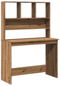 kézműves tölgy szerelt fa íróasztal polcokkal 102 x 45 x 148 cm