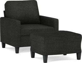 vidaXL fekete szövet kanapéfotel lábtartóval 60 cm