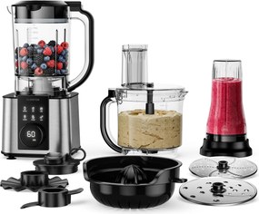 Klarstein Verosteel konyhai robotgép mixerrel | Dagasztás, habverés, préselés | 1200 W | 2 L/1,75 L