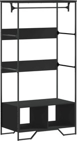 vidaXL fekete szerelt fa ruhásszekrény 90 x 50 x 180 cm