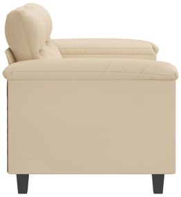 kétszemélyes krémszínű mikroszálas szövetkanapé 120 cm