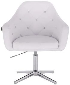 HC830 Fehér modern műbőr szék krómozott lábbal