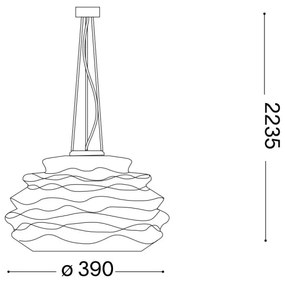 Ideal Lux - Csillár zsinóron KARMA 1xE27/60W/230V átm. 39 cm fehér