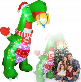 Dinoszaurusz Felfújható Karácsonyi Dekoráció Led Kerti Dekoráció XXL 240cm