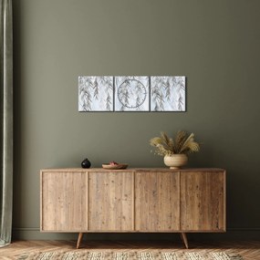 Kép - Fűzfa gallyak kék alapon (órával) (90x30 cm)