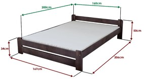 Emily ágy 160x200 cm, diófa Ágyrács: Léces ágyrács, Matrac: Deluxe 10 cm matrac