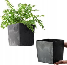 Virágtartó 25cm Virágtartó Betéttel Műanyag Fekete