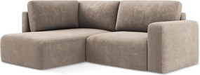 Bézs zsenília kinyitható-tárolóhelyes sarokkanapé (bal oldali-L alakú) Kona – Makamii