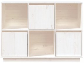 fehér tömör fenyőfa tálalószekrény 110,5x35x80 cm